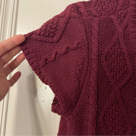 Calvin Klein Jeans - Women’s short sleeve cable button down sweater, size L - Picture 3 of 7